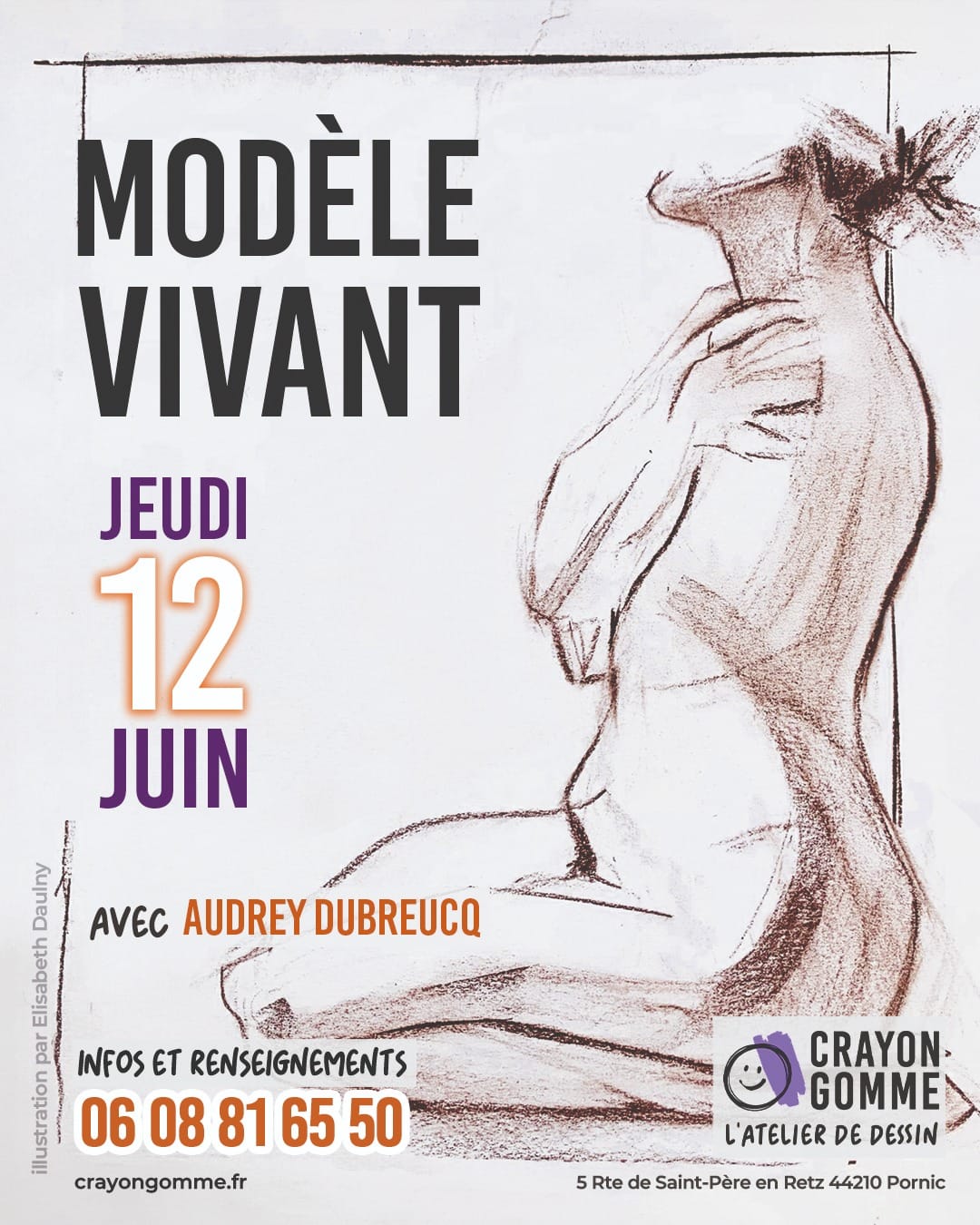 Modèle vivant à Pornic jeudi 12 juin