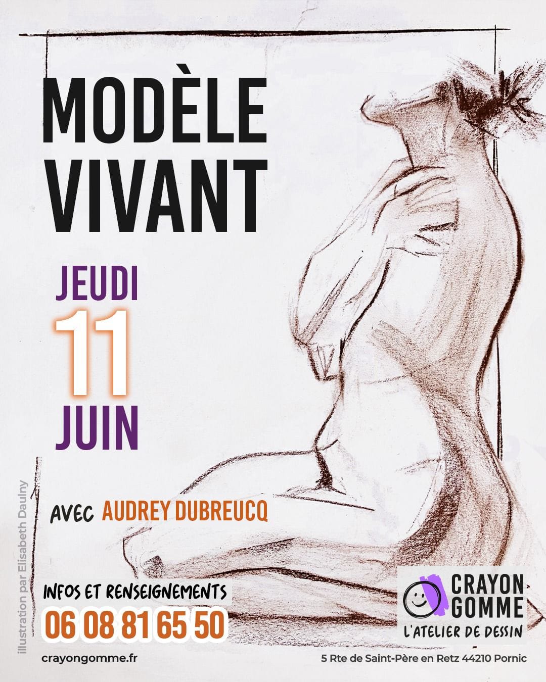 Modèle vivant à Pornic jeudi 11 juin