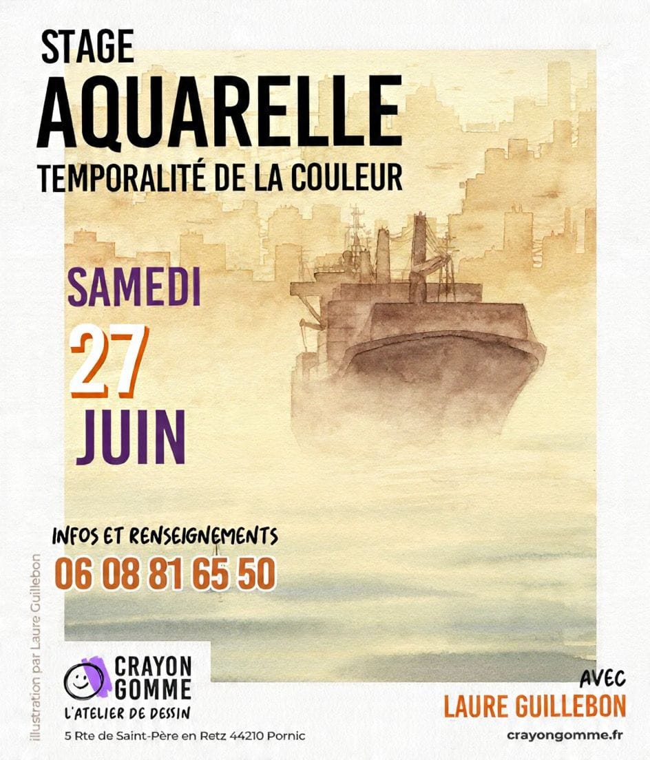 Stage aquarelle à Pornic samedi 27 juin
