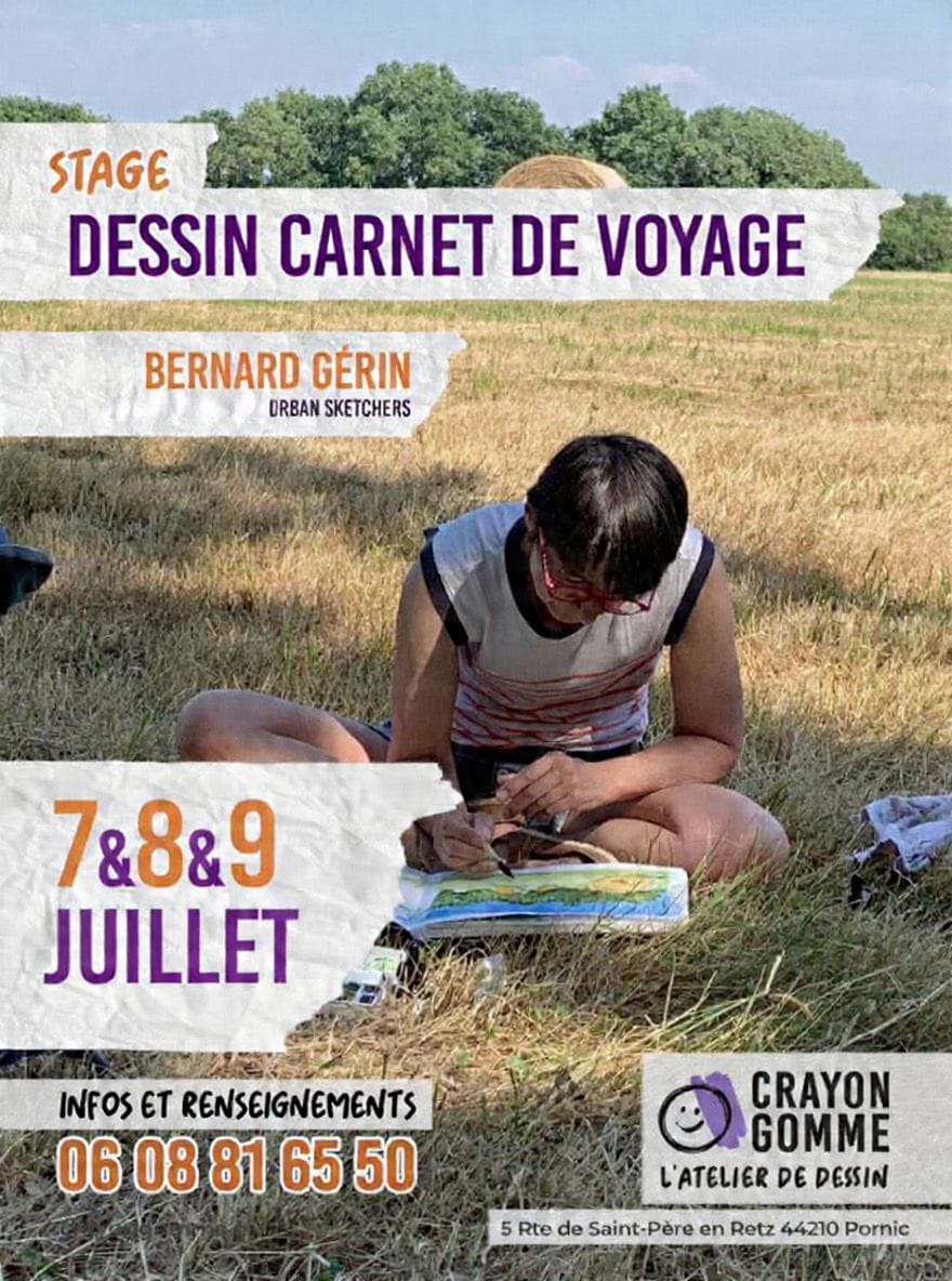 Stage dessin carnet de voyage à Pornic